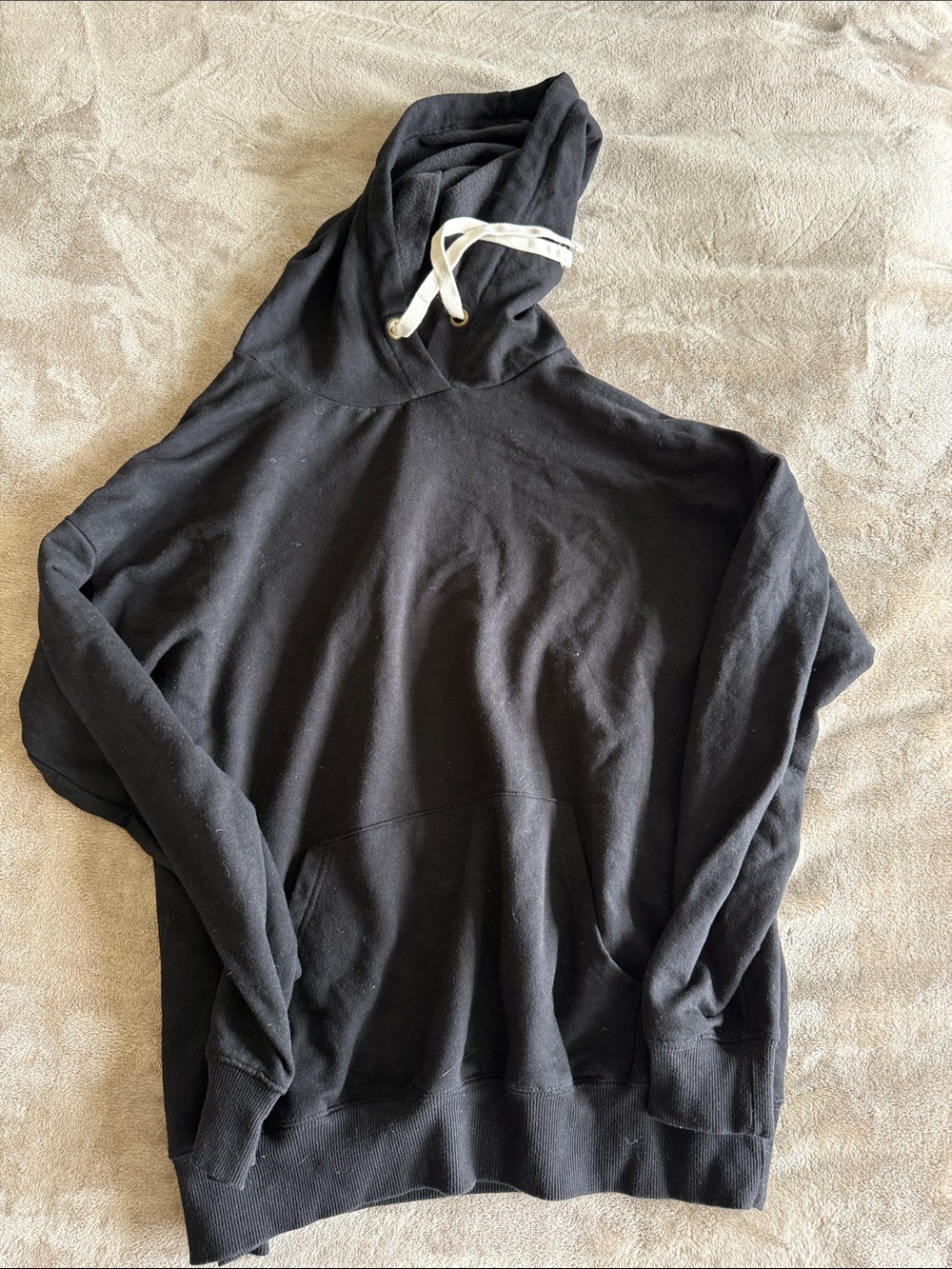 Buffalo David Bitton Men's Black Zip-Up Hoodie with white Contrast Drawstring S